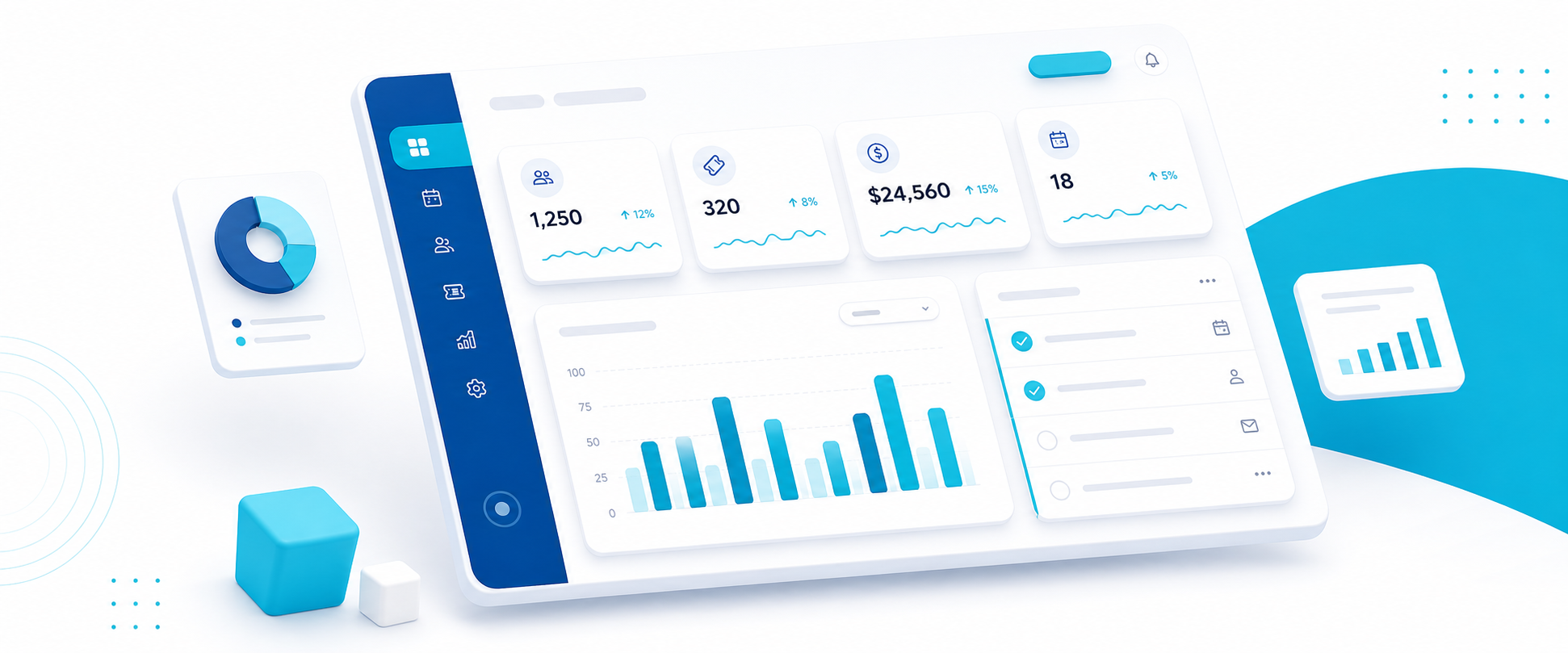 Das neue Organizer-Cockpit mit Live-Kennzahlen und To-Do-Board